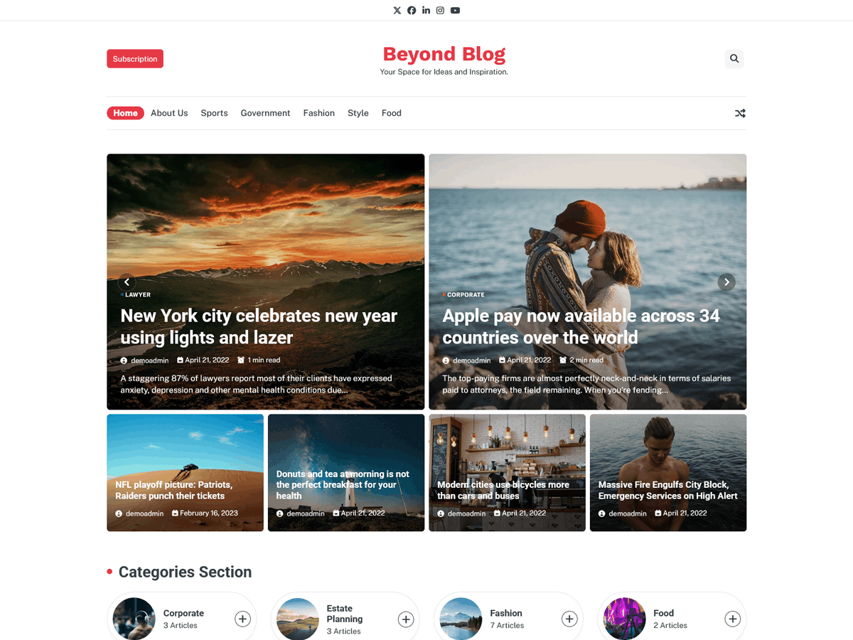 Beyond Blog Preview Wordpress Theme - Rating, Reviews, Preview, Demo & Download