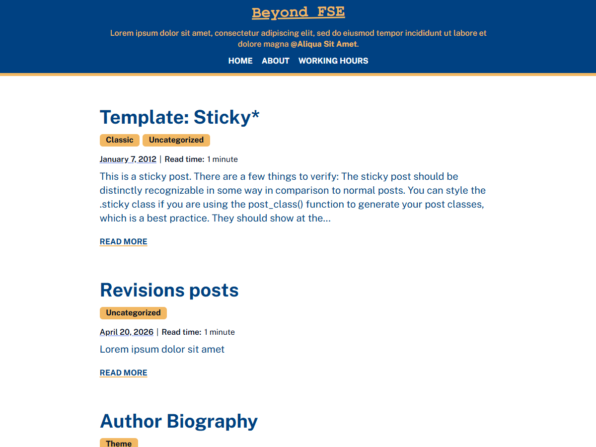 Beyond FSE Preview Wordpress Theme - Rating, Reviews, Preview, Demo & Download