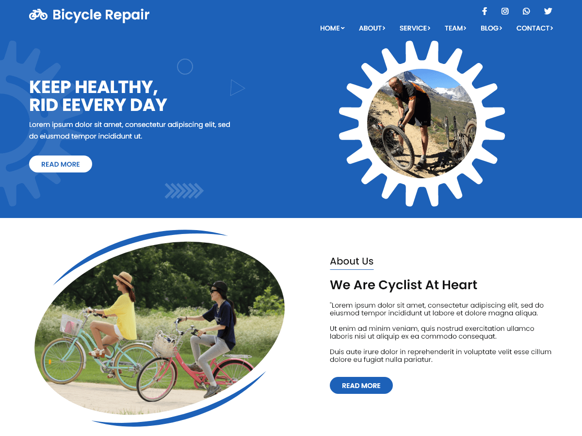 Bicycle Repair Preview Wordpress Theme - Rating, Reviews, Preview, Demo & Download