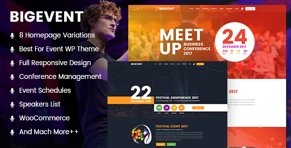BigEvent Preview Wordpress Theme - Rating, Reviews, Preview, Demo & Download