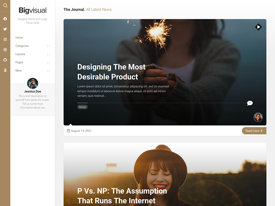 Bigvisual Preview Wordpress Theme - Rating, Reviews, Preview, Demo & Download
