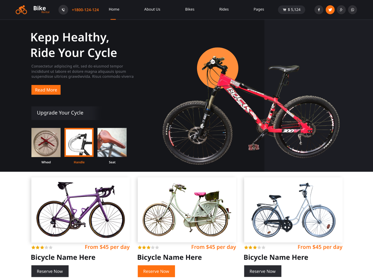 Bike Rental Preview Wordpress Theme - Rating, Reviews, Preview, Demo & Download