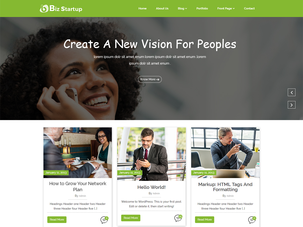 Bizstartup Preview Wordpress Theme - Rating, Reviews, Preview, Demo & Download