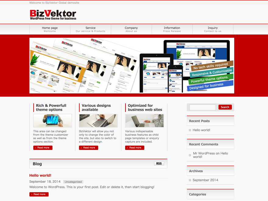 BizVektor Global Preview Wordpress Theme - Rating, Reviews, Preview, Demo & Download