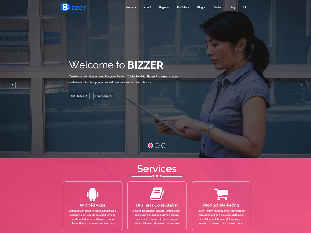 Bizzer Preview Wordpress Theme - Rating, Reviews, Preview, Demo & Download