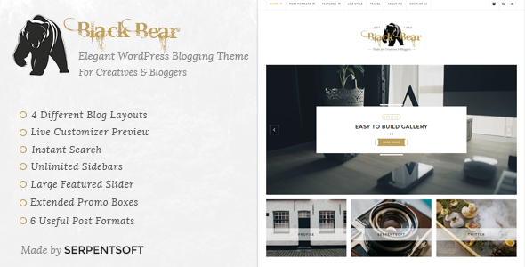 Black Bear Preview Wordpress Theme - Rating, Reviews, Preview, Demo & Download