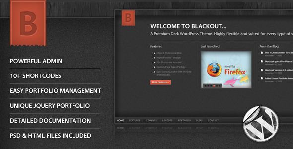 Blackout Preview Wordpress Theme - Rating, Reviews, Preview, Demo & Download