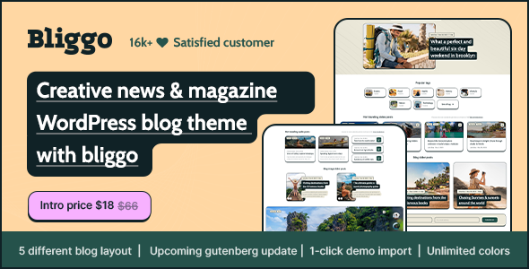 Bliggo Preview Wordpress Theme - Rating, Reviews, Preview, Demo & Download