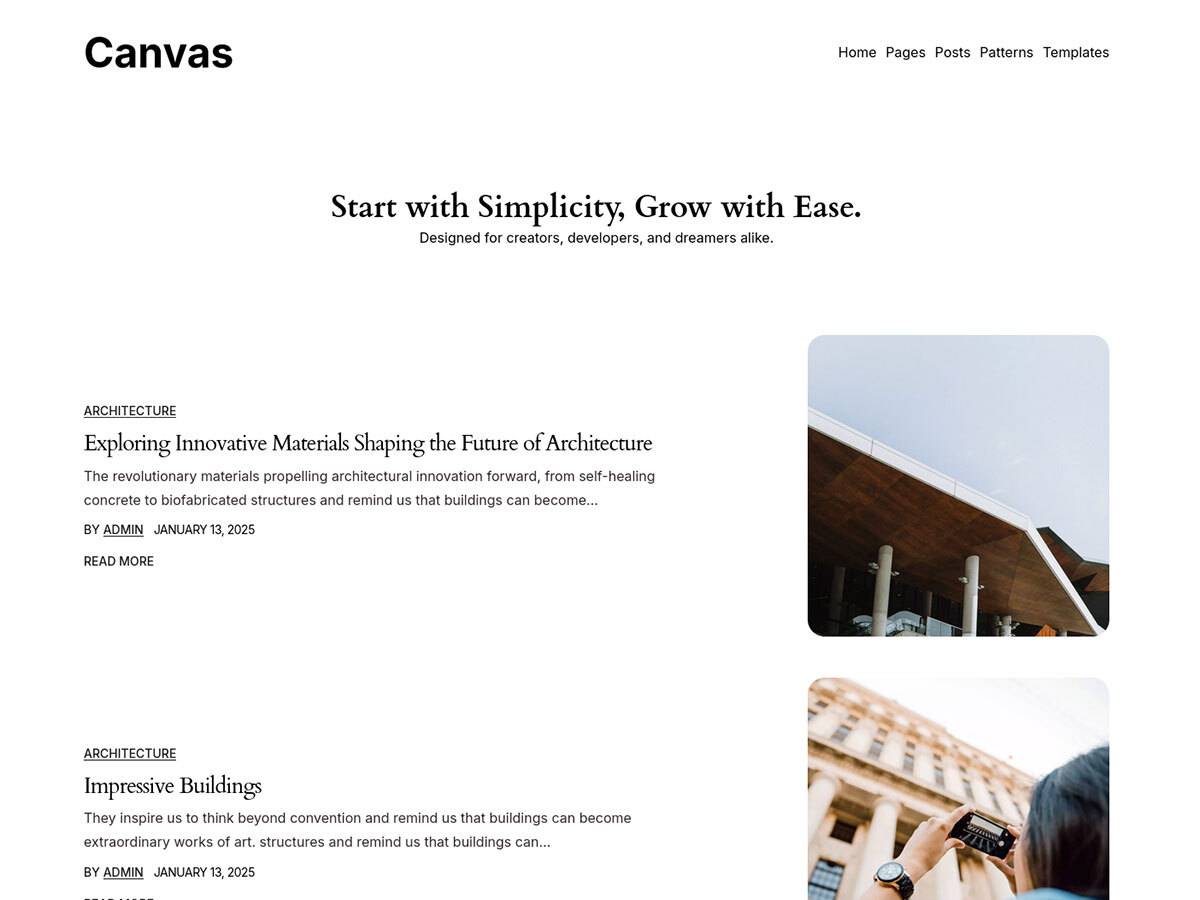Block Canvas Preview Wordpress Theme - Rating, Reviews, Preview, Demo & Download