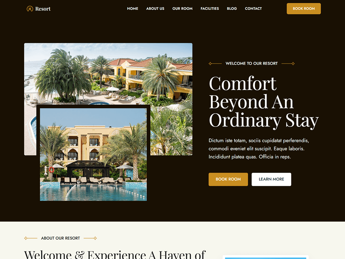 Blockskit Resort Preview Wordpress Theme - Rating, Reviews, Preview, Demo & Download