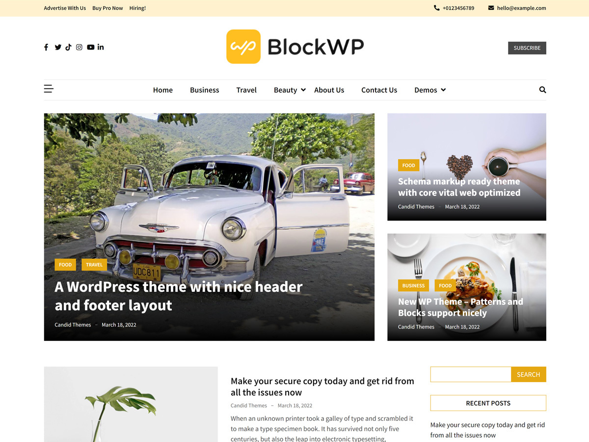 BlockWP Preview Wordpress Theme - Rating, Reviews, Preview, Demo & Download