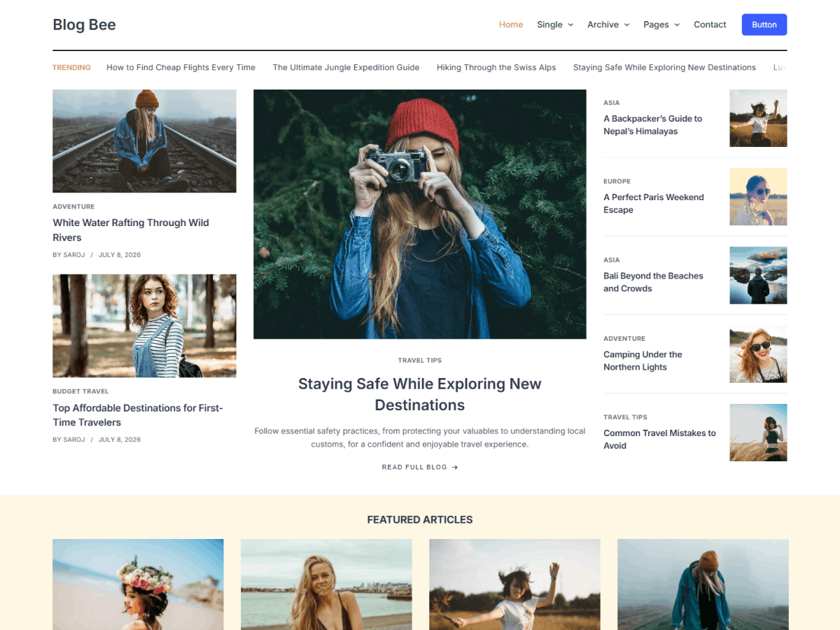 Blog Bee Preview Wordpress Theme - Rating, Reviews, Preview, Demo & Download
