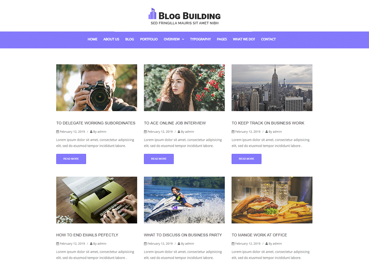 Blog Building Preview Wordpress Theme - Rating, Reviews, Preview, Demo & Download