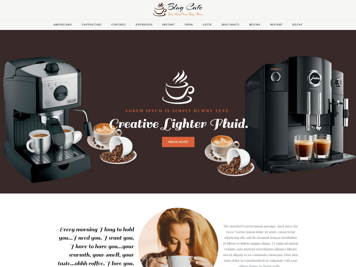 Blog Cafe Preview Wordpress Theme - Rating, Reviews, Preview, Demo & Download