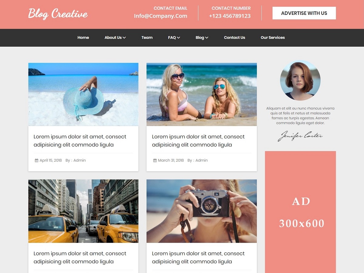 Blog Creative Preview Wordpress Theme - Rating, Reviews, Preview, Demo & Download