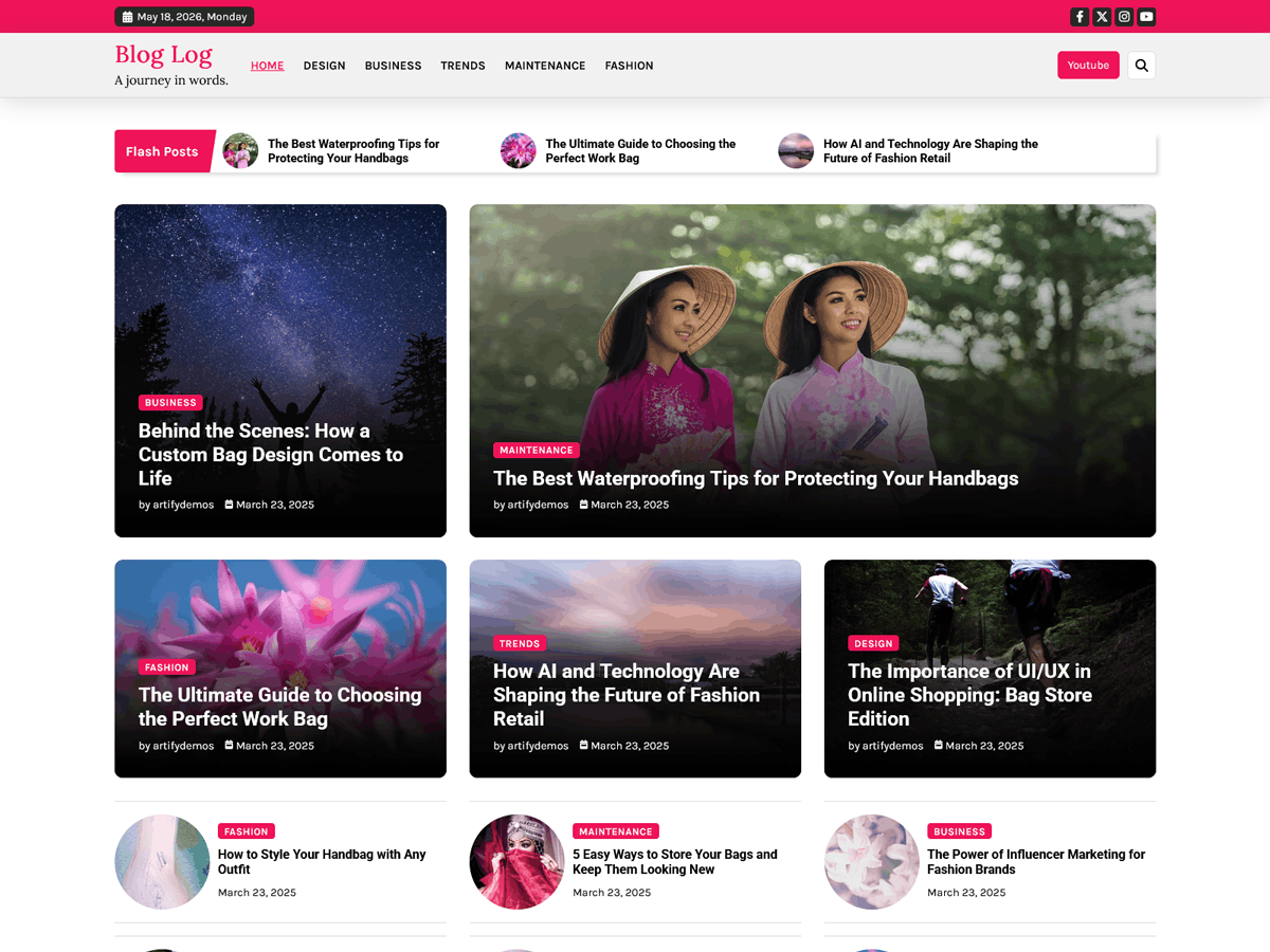 Blog Log Preview Wordpress Theme - Rating, Reviews, Preview, Demo & Download