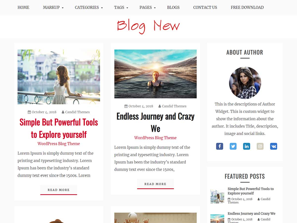 Blog New Preview Wordpress Theme - Rating, Reviews, Preview, Demo & Download