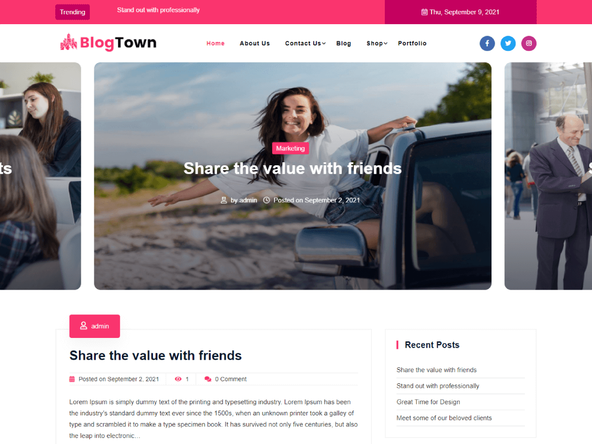 Blog Town Preview Wordpress Theme - Rating, Reviews, Preview, Demo & Download