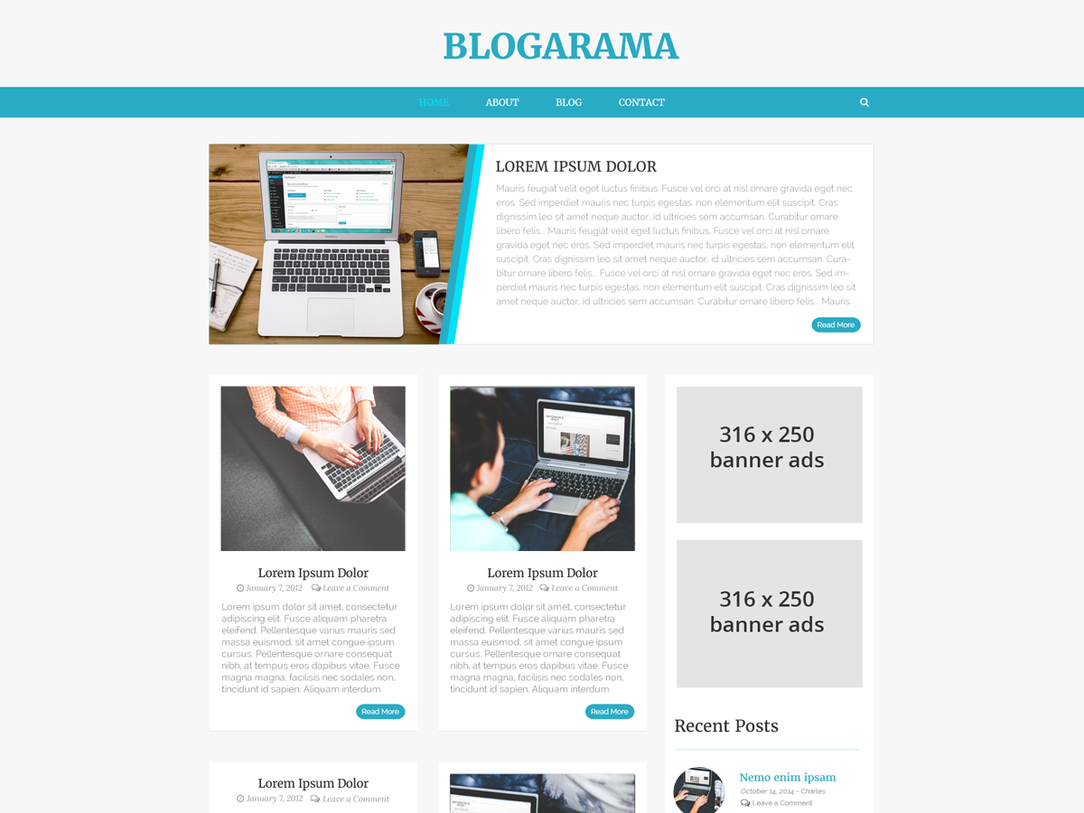 Blogarama Preview Wordpress Theme - Rating, Reviews, Preview, Demo & Download