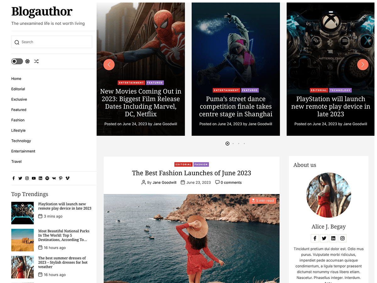 Blogauthor Preview Wordpress Theme - Rating, Reviews, Preview, Demo & Download