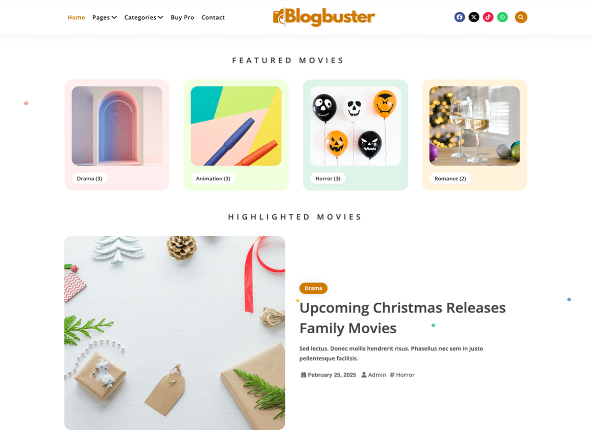 Blogbuster Preview Wordpress Theme - Rating, Reviews, Preview, Demo & Download