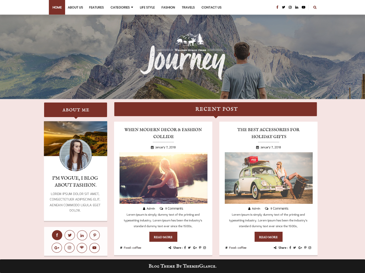 Blogger Hub Preview Wordpress Theme - Rating, Reviews, Preview, Demo & Download