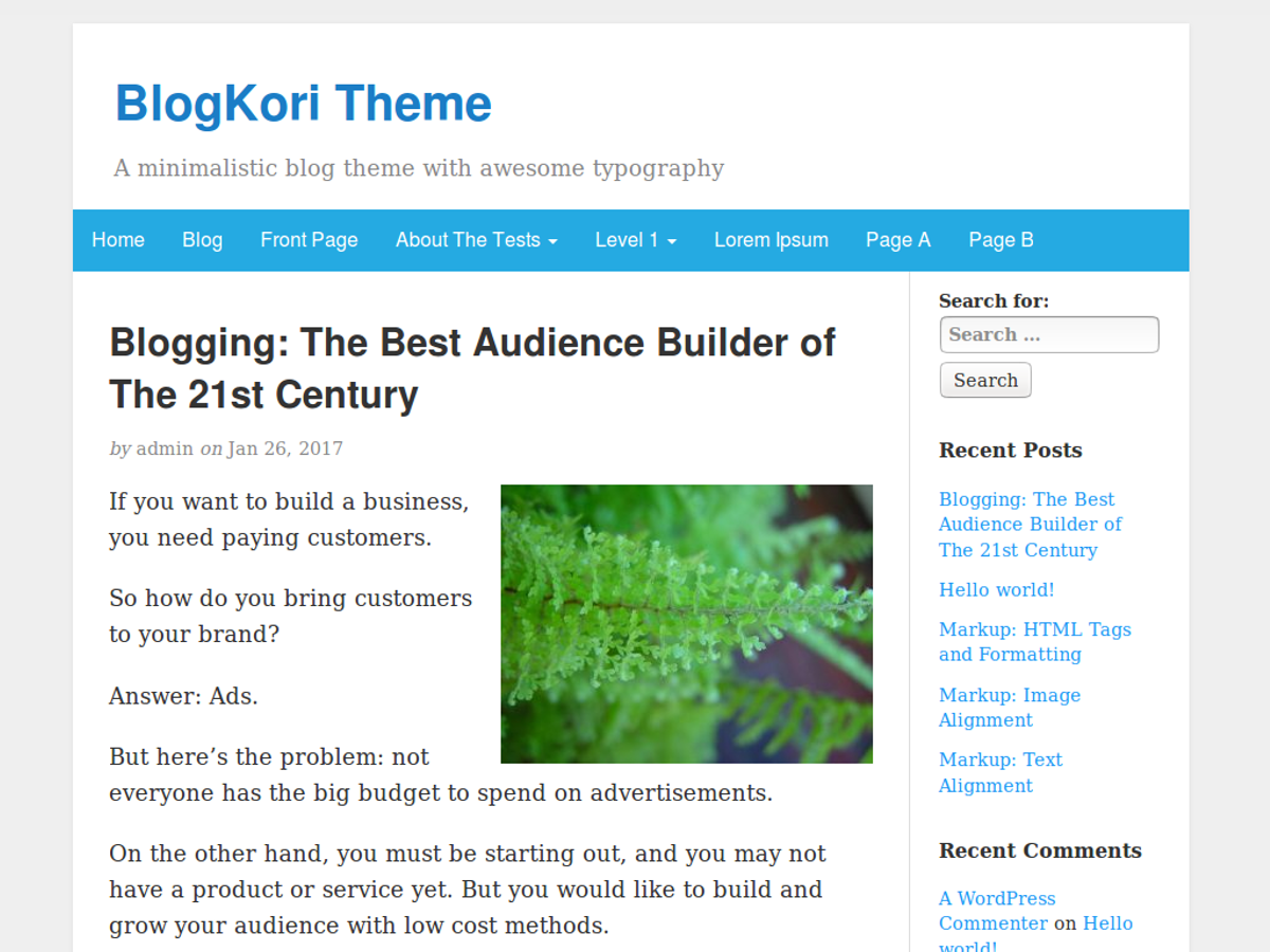 BlogKori Preview Wordpress Theme - Rating, Reviews, Preview, Demo & Download
