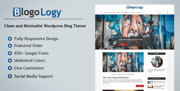 Blogology Preview Wordpress Theme - Rating, Reviews, Preview, Demo & Download