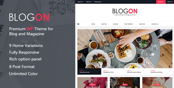 Blogon Preview Wordpress Theme - Rating, Reviews, Preview, Demo & Download