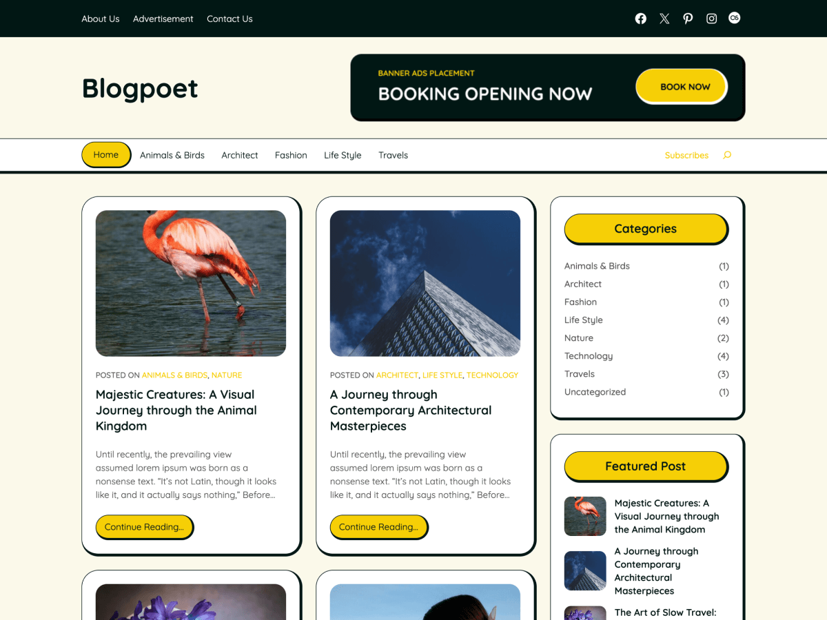 Blogpoet Preview Wordpress Theme - Rating, Reviews, Preview, Demo & Download