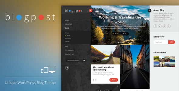 BlogPost Preview Wordpress Theme - Rating, Reviews, Preview, Demo & Download
