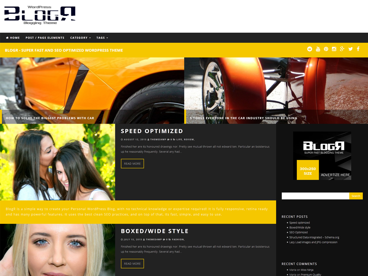 BlogR Preview Wordpress Theme - Rating, Reviews, Preview, Demo & Download