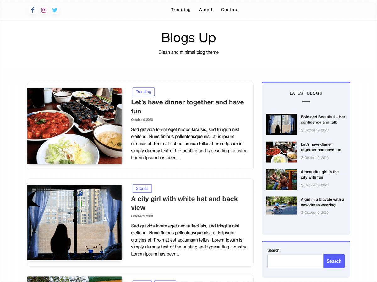 Blogs Up Preview Wordpress Theme - Rating, Reviews, Preview, Demo & Download