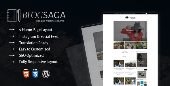 BlogSaga Preview Wordpress Theme - Rating, Reviews, Preview, Demo & Download