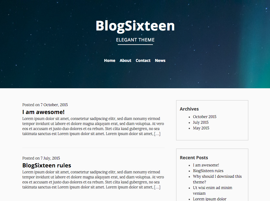 BlogSixteen Preview Wordpress Theme - Rating, Reviews, Preview, Demo & Download