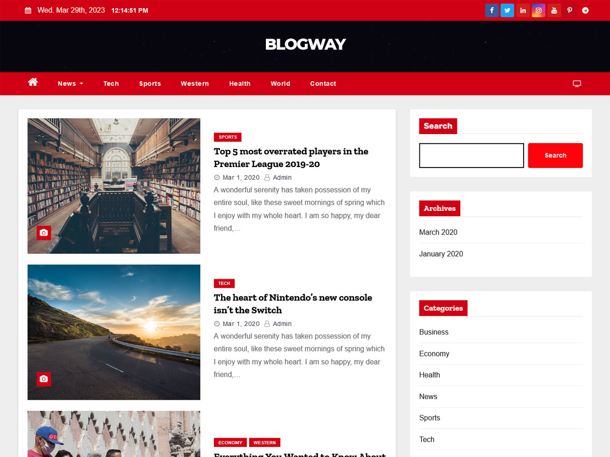 Blogway Preview Wordpress Theme - Rating, Reviews, Preview, Demo & Download
