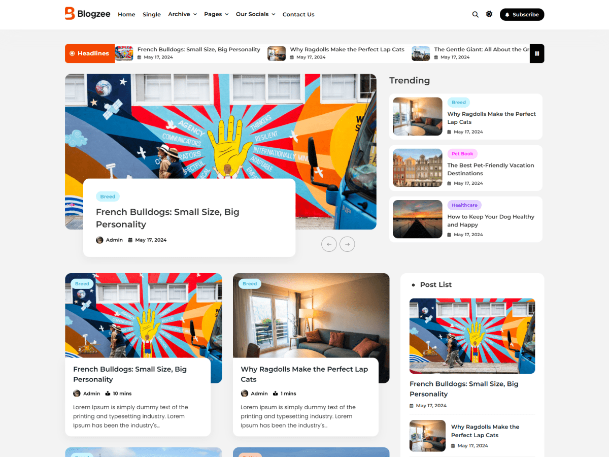 Blogzee Preview Wordpress Theme - Rating, Reviews, Preview, Demo & Download