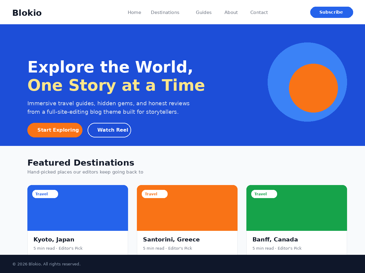 Blokio Preview Wordpress Theme - Rating, Reviews, Preview, Demo & Download
