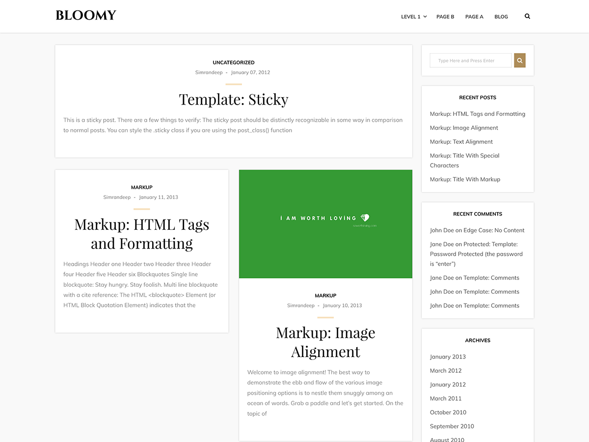 Bloomy Preview Wordpress Theme - Rating, Reviews, Preview, Demo & Download