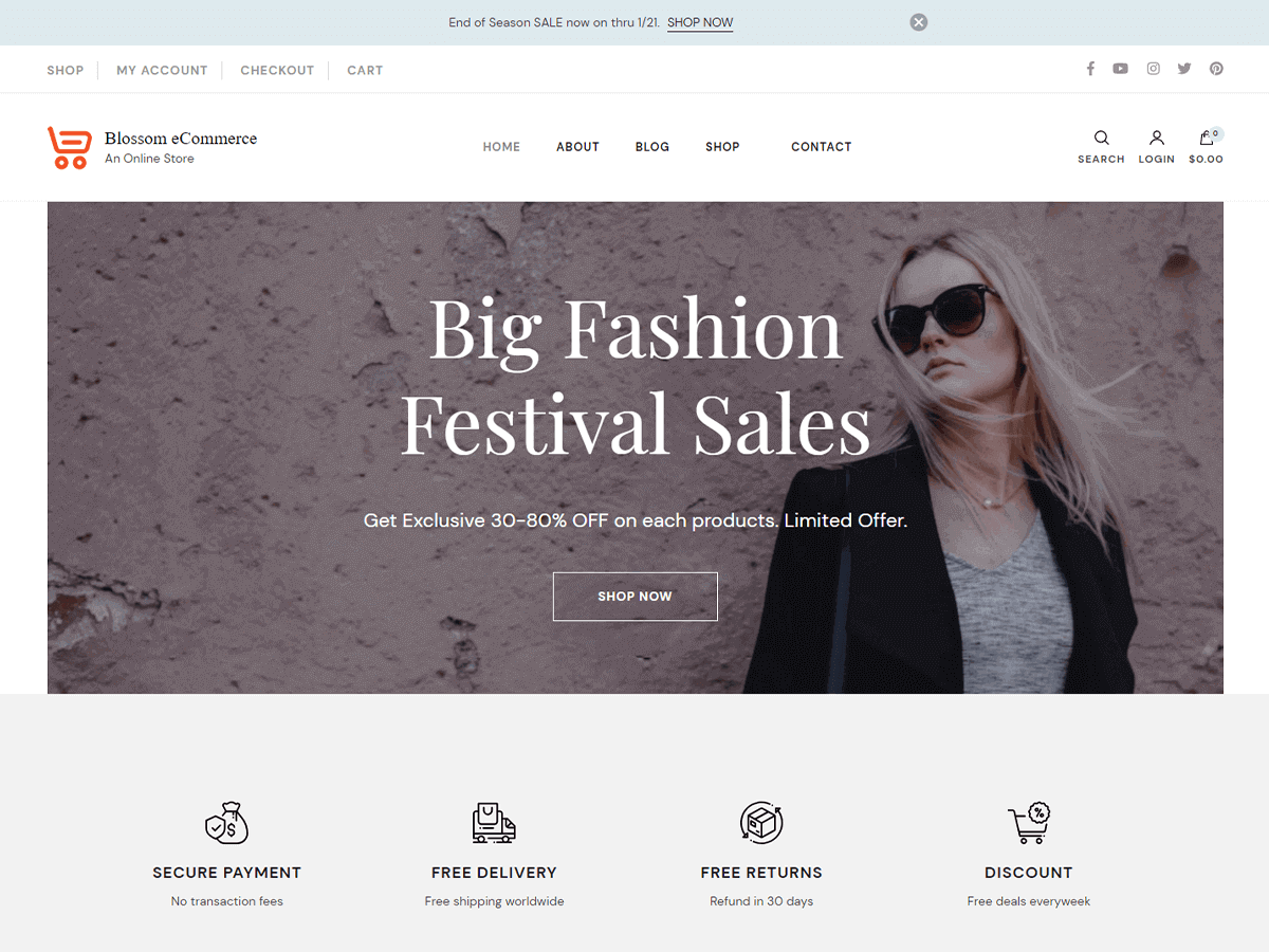Blossom ECommerce Preview Wordpress Theme - Rating, Reviews, Preview, Demo & Download