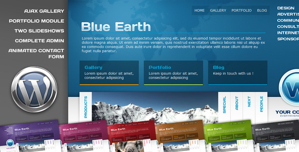 Blue Earth Preview Wordpress Theme - Rating, Reviews, Preview, Demo & Download