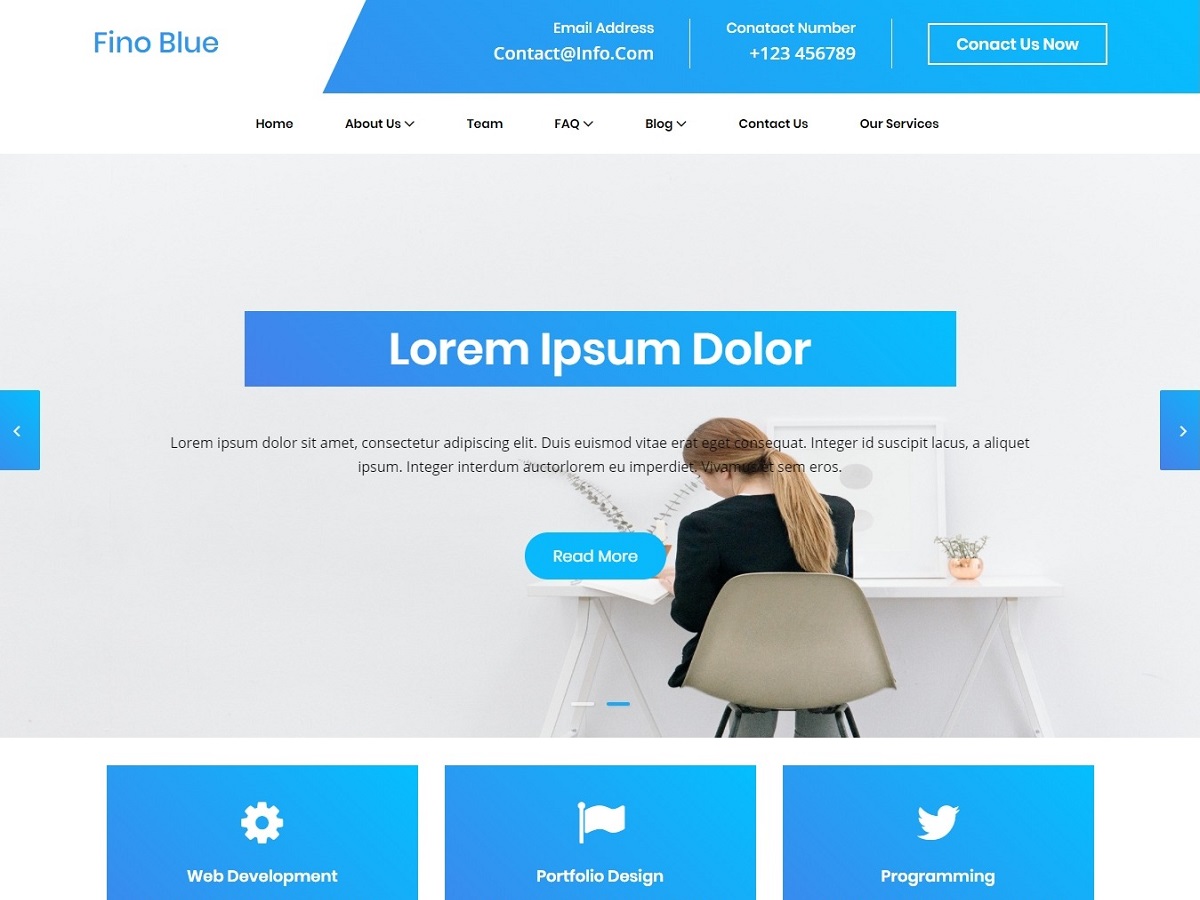 Blue Fino Preview Wordpress Theme - Rating, Reviews, Preview, Demo & Download