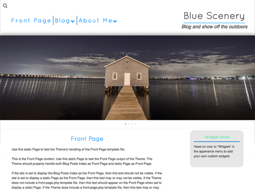 Blue Scenery Preview Wordpress Theme - Rating, Reviews, Preview, Demo & Download
