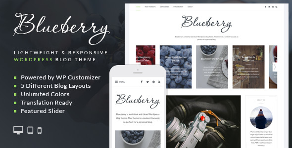 Blueberry Preview Wordpress Theme - Rating, Reviews, Preview, Demo & Download