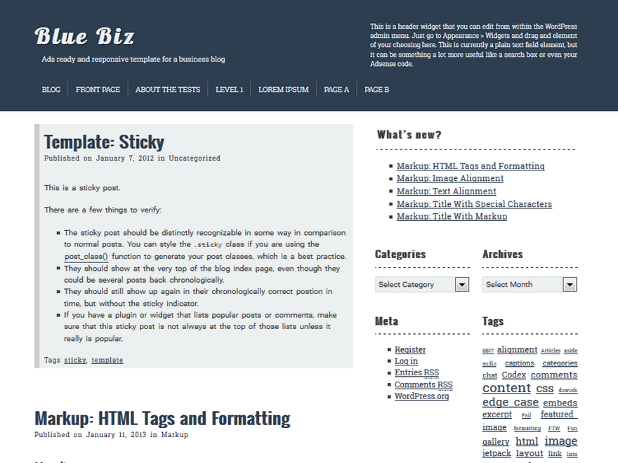 Bluebiz Preview Wordpress Theme - Rating, Reviews, Preview, Demo & Download