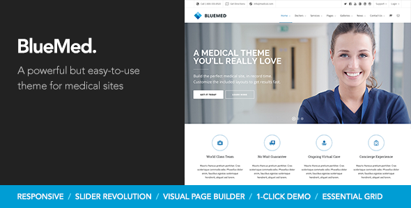 BlueMed Preview Wordpress Theme - Rating, Reviews, Preview, Demo & Download