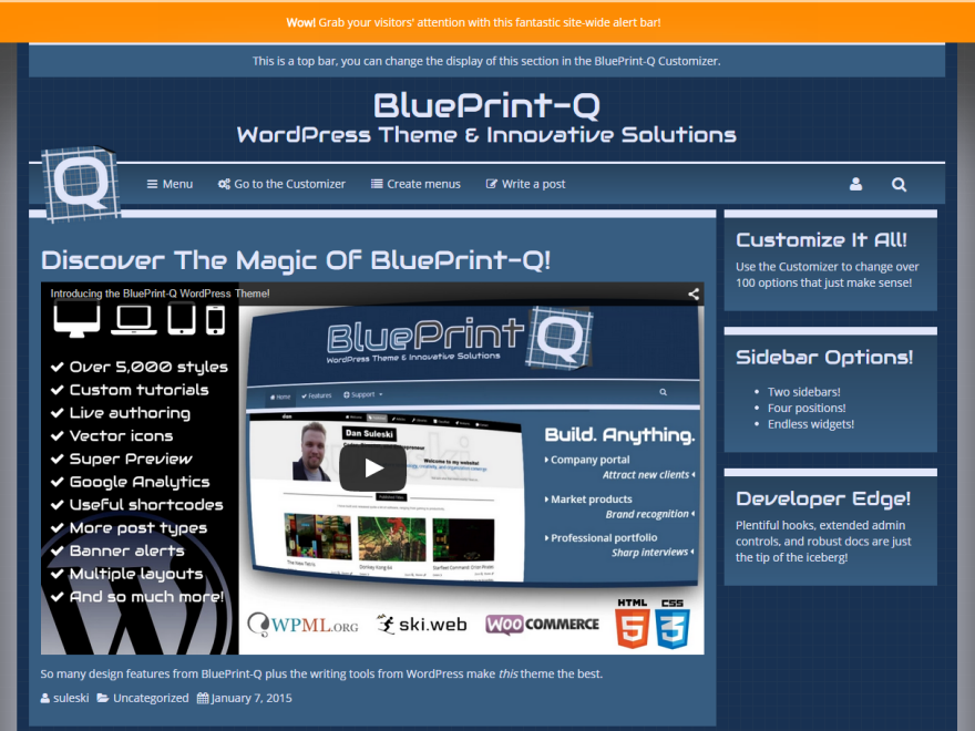 BluePrintQ Draft Preview Wordpress Theme - Rating, Reviews, Preview, Demo & Download