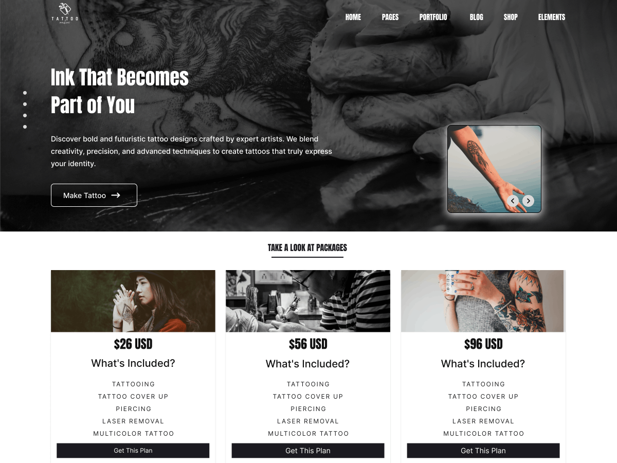 Bodyart Tattoo Preview Wordpress Theme - Rating, Reviews, Preview, Demo & Download