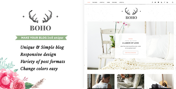 Bohopeople Personal Preview Wordpress Theme - Rating, Reviews, Preview, Demo & Download