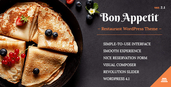 Bon Appetit Preview Wordpress Theme - Rating, Reviews, Preview, Demo & Download